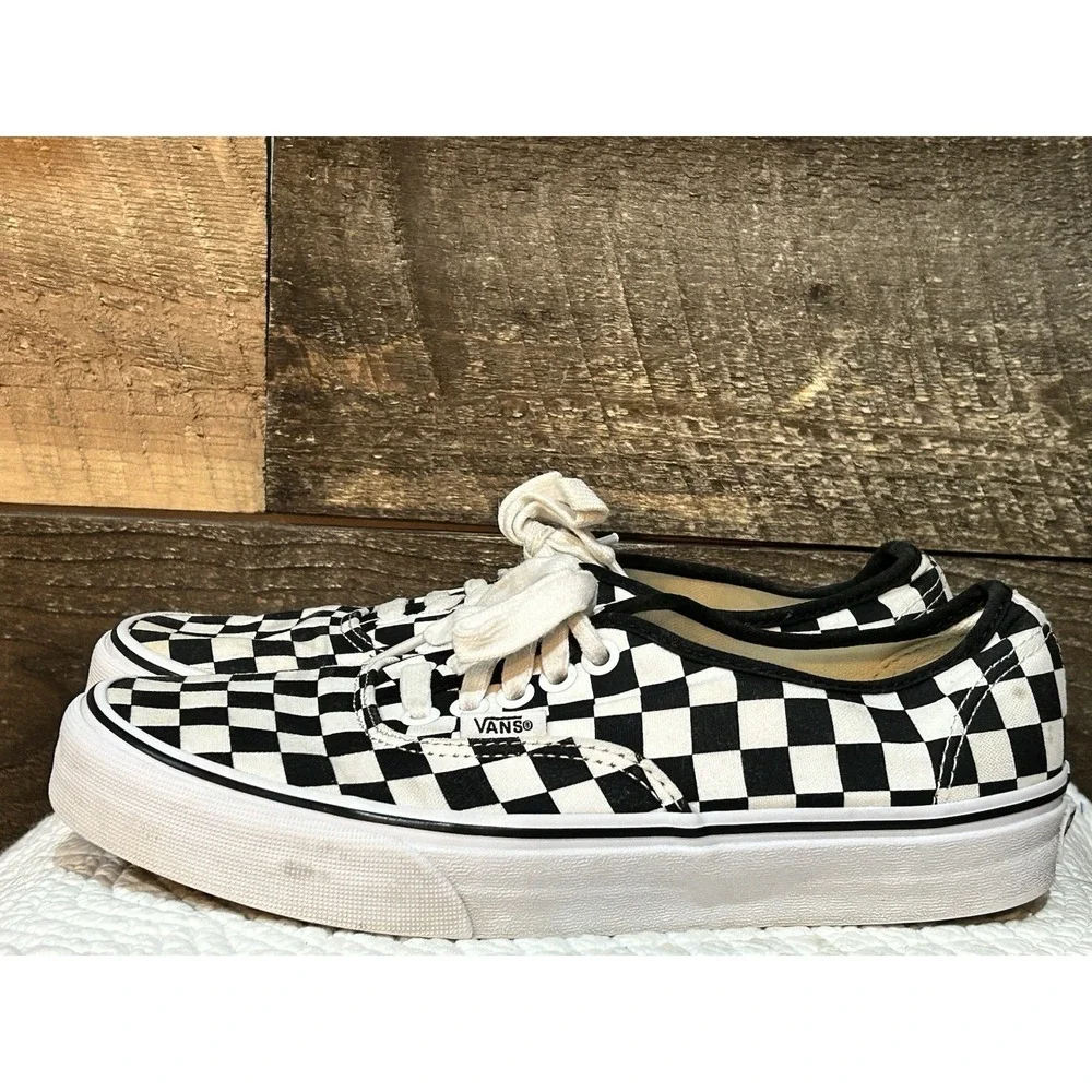 Vans Off The Wall‎ Lace Up Shoes Black White Checkerboard Size Men's 6.5 W 8